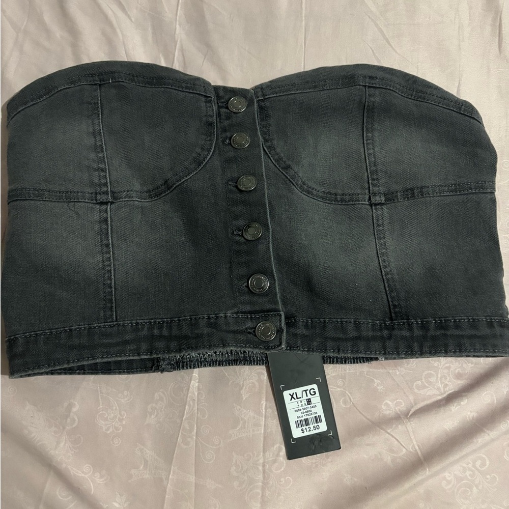 Refuge Charcoal Denim Bustier